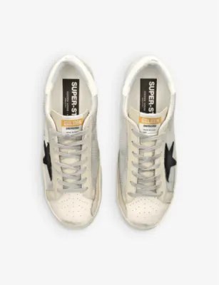 GOLDEN GOOSE Superstar star-appliqué leather and mesh low-top trainers - EUR 46 / 12 UK MEN in WHITE/COMB, additional product view 2