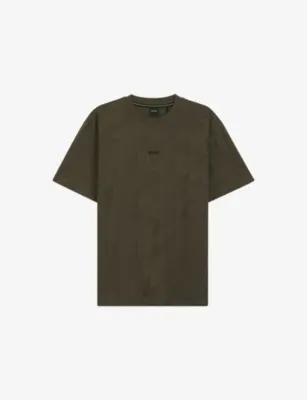 BOSS Abstract-Pattern Short-Sleeved Cotton-Jersey T-Shirt