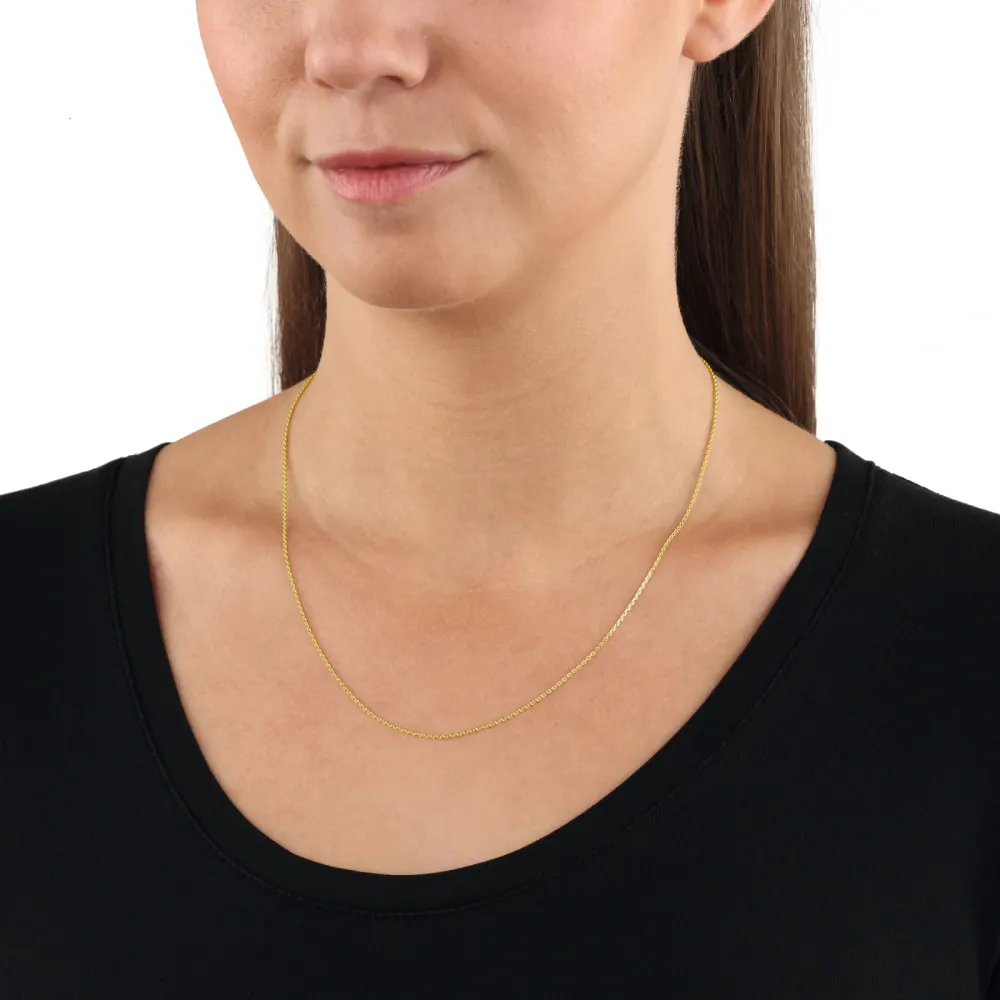 AMOR 9ct Yellow Gold Anchor Chain Necklace - 45cm detail 2