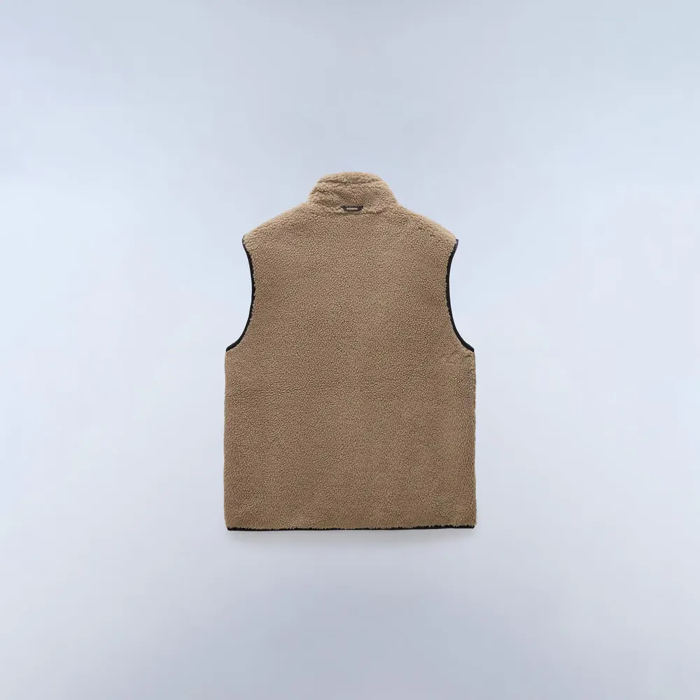Napapijri Yupik Vest Mens in Beige/Green, additional product view 2