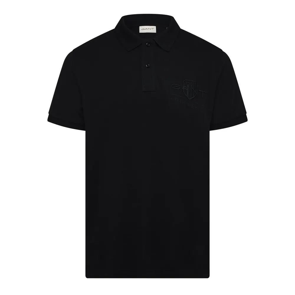 Gant Men's Tonal Shield Rugger Short Sleeve Polo Shirt
