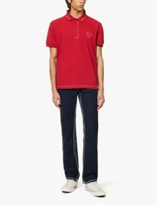 TRUE RELIGION Ricky Flap Super T exposed-stitching straight-leg slim-fit stretch-denim jeans detail 2