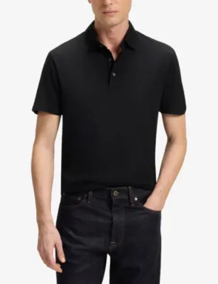 BOSS Beckham X BOSS Regular-Fit Short-Sleeve Cotton And Silk-Blend Polo detail 3