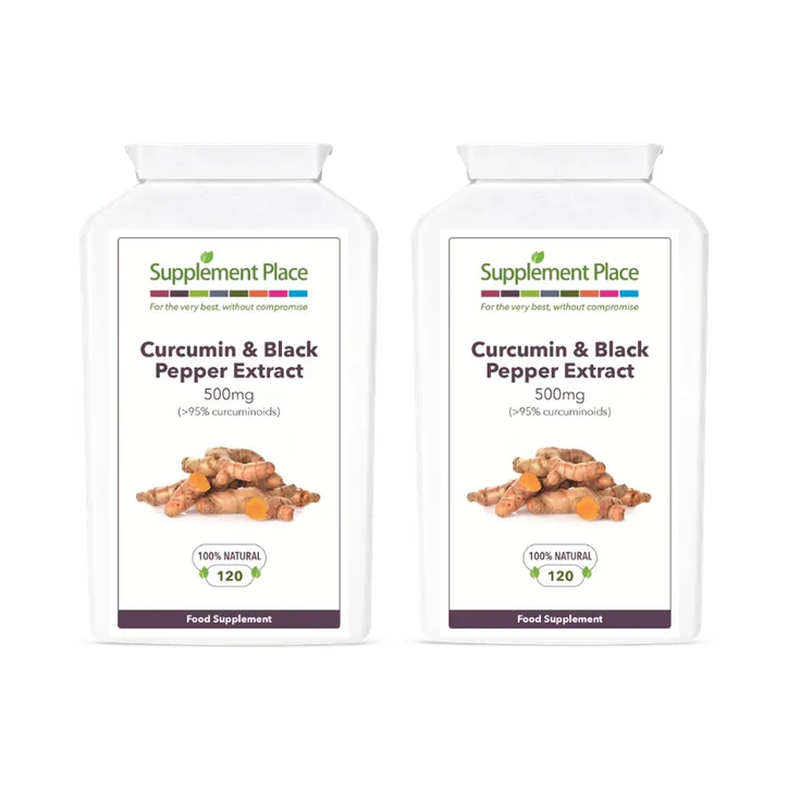 Supplement Place Curcumin & Black Pepper Capsules | 500mg | 95% Curcuminoids | 240 Capsules