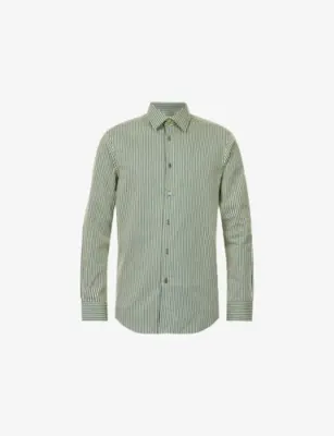 PAUL SMITH Striped Long-Sleeve Cotton And Silk Shirt