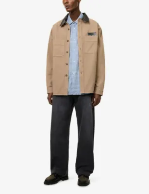 PALMES Patch-Pocket Logo Cotton Jacket detail 2