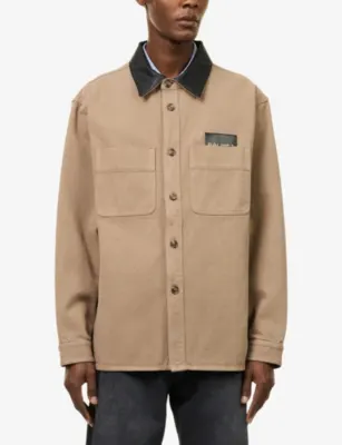 PALMES Patch-Pocket Logo Cotton Jacket detail 3