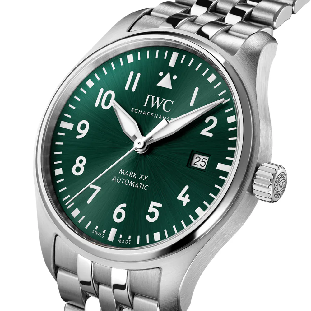 IWC Pilot's Mark XX 40mm Mens Watch Green detail 2