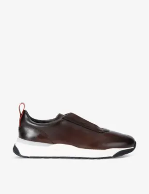 SANTONI Innova perforated leather low-top trainers - Dark Brown - EUR 44 / 10 UK MEN in Dark Brown – Mens | Trainers | Slip on trainers