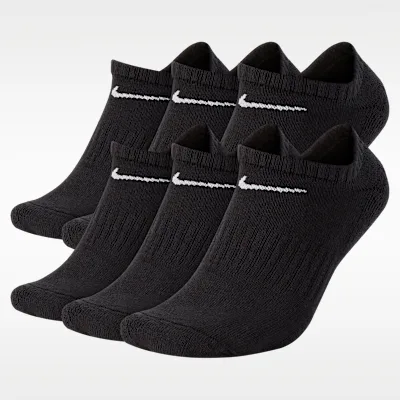 Nike Everyday Cushioned Training No-Show Socks (6 Pairs) - Black/White in Black/White – Nike men's and unisex