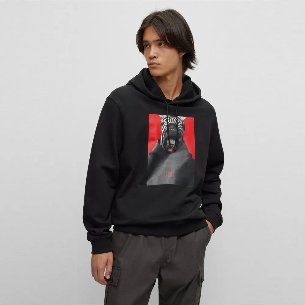 Hugo Men's Debras Pull Over Hoodie detail 2
