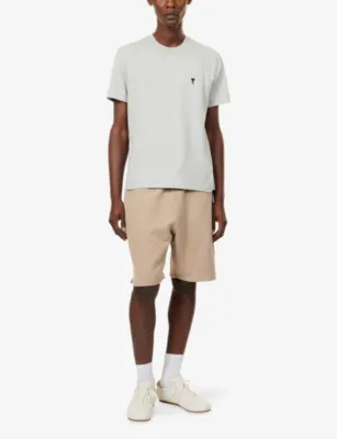 AMI PARIS Logo-Stitch Cotton Sweat Shorts detail 2