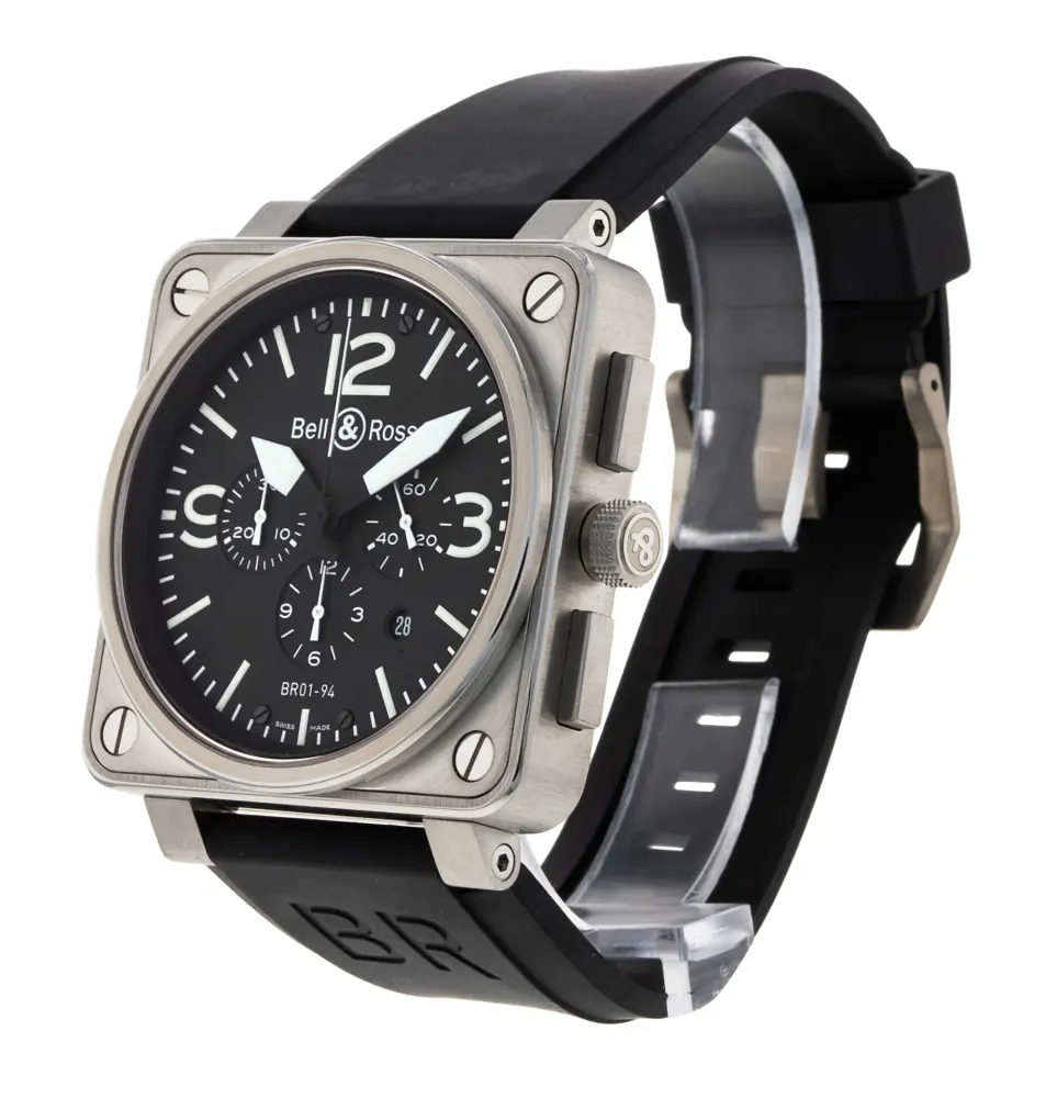 Bell and Ross BR01-94 Chronograph BR0194-BL-ST — 2015 — Excellent in Black Quarter Arabic, additional product view 2