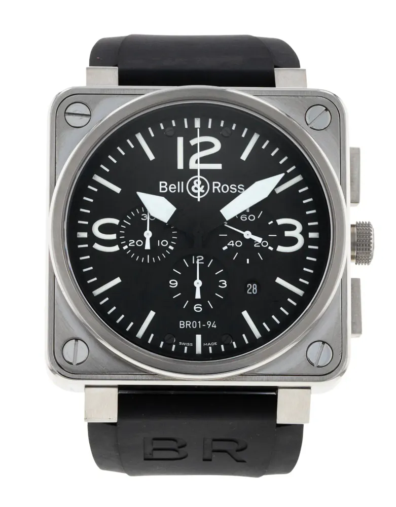 Bell and Ross BR01-94 Chronograph BR0194-BL-ST — 2015 — Excellent in Black Quarter Arabic – Pre-owned watches