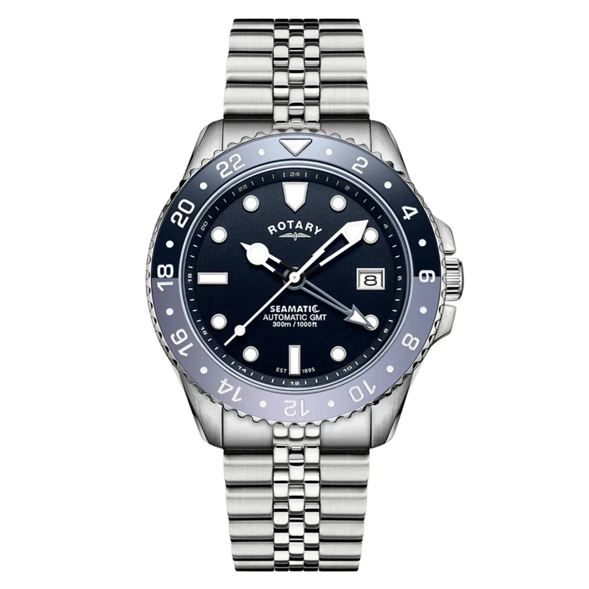 Rotary Seamatic 300 GMT 42mm Mens Watch Black