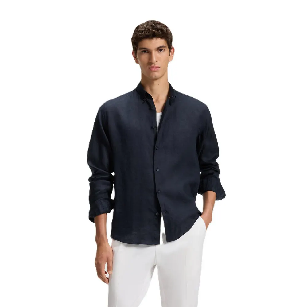 Boss Men's Liam Long Sleeve Oxford Shirt detail 2
