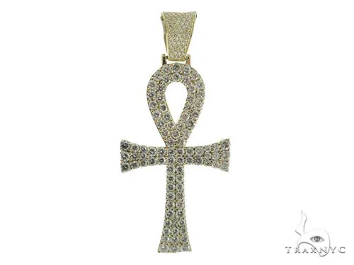 RINA - For Him FACTORY XL Ankh Pave Diamond Cross Crucifix Pendant 45569 in Rose Gold – Pendant