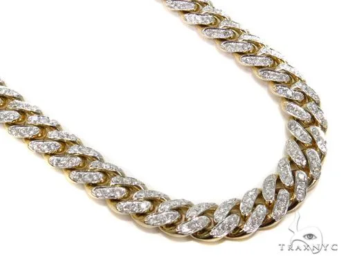 RINA - For Him FACTORY Prong Miami Cuban Diamond Chain 30 Inches 9.5mm 64495 in Rose Gold – Chain