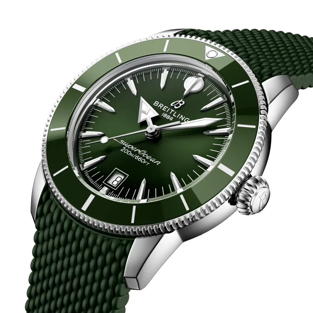 Breitling Superocean Heritage B31 Automatic 42mm Mens Watch Green Rubber detail 3