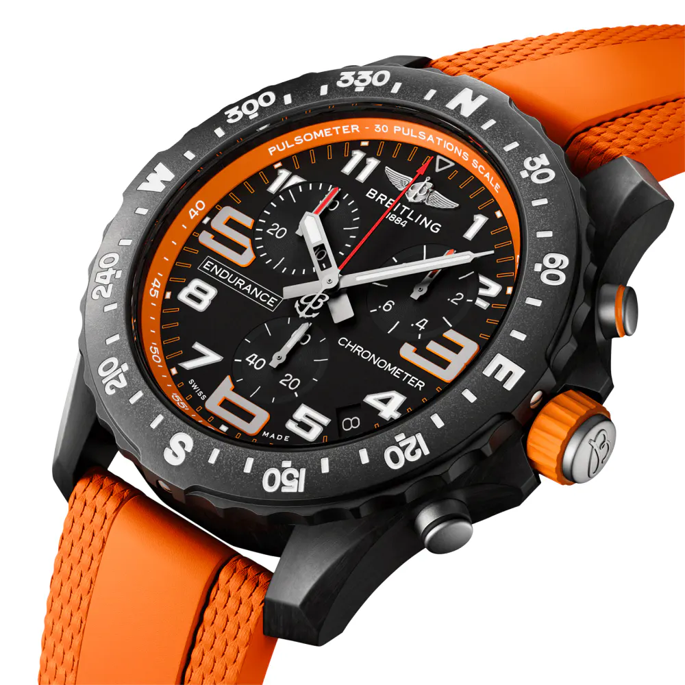 Breitling Endurance Pro 44mm Unisex Watch Orange Rubber in Black, additional product view 2
