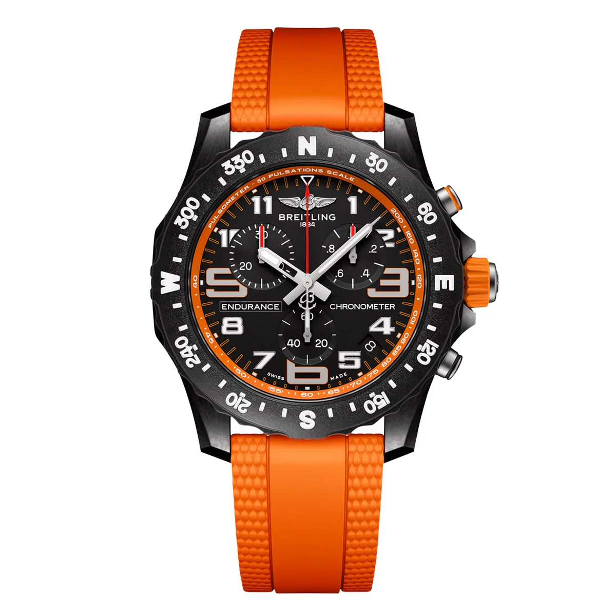 Breitling Endurance Pro 44mm Unisex Watch Orange Rubber
