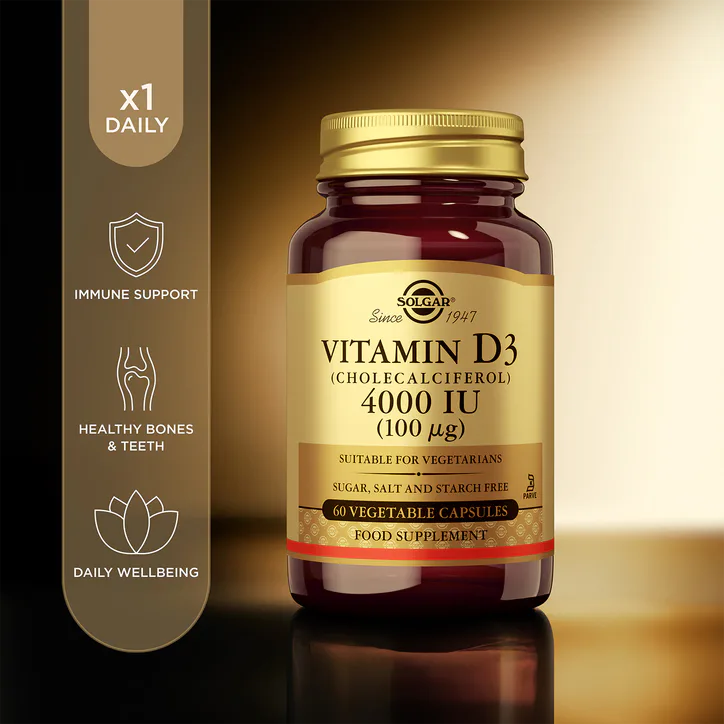 Solgar Vitamin D3 4000IU 120 Vegetable Capsules detail 2