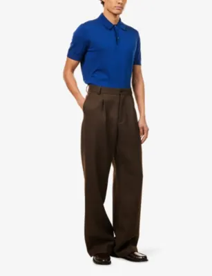 DUNHILL Fine-Knit Short-Sleeves Cotton And Silk Polo Shirt detail 2