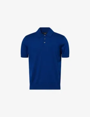 DUNHILL Fine-Knit Short-Sleeves Cotton And Silk Polo Shirt