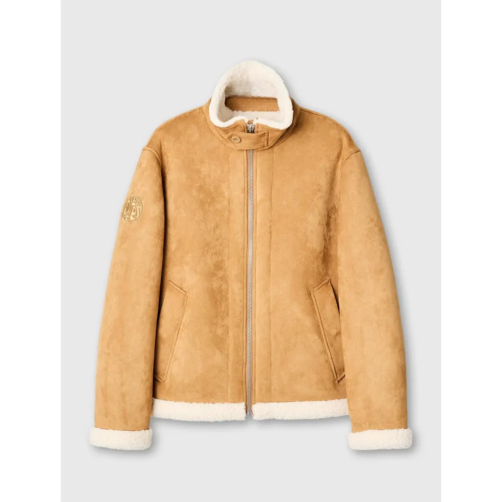 Pretty Green Men's Ashcroft Flight Insulating Aviation-Inspired Shearling Jacket