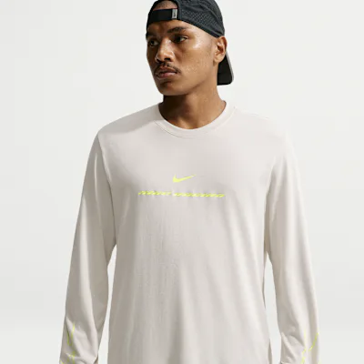 Nike Men's Dri-FIT Long-Sleeve Running T-Shirt - Light Bone