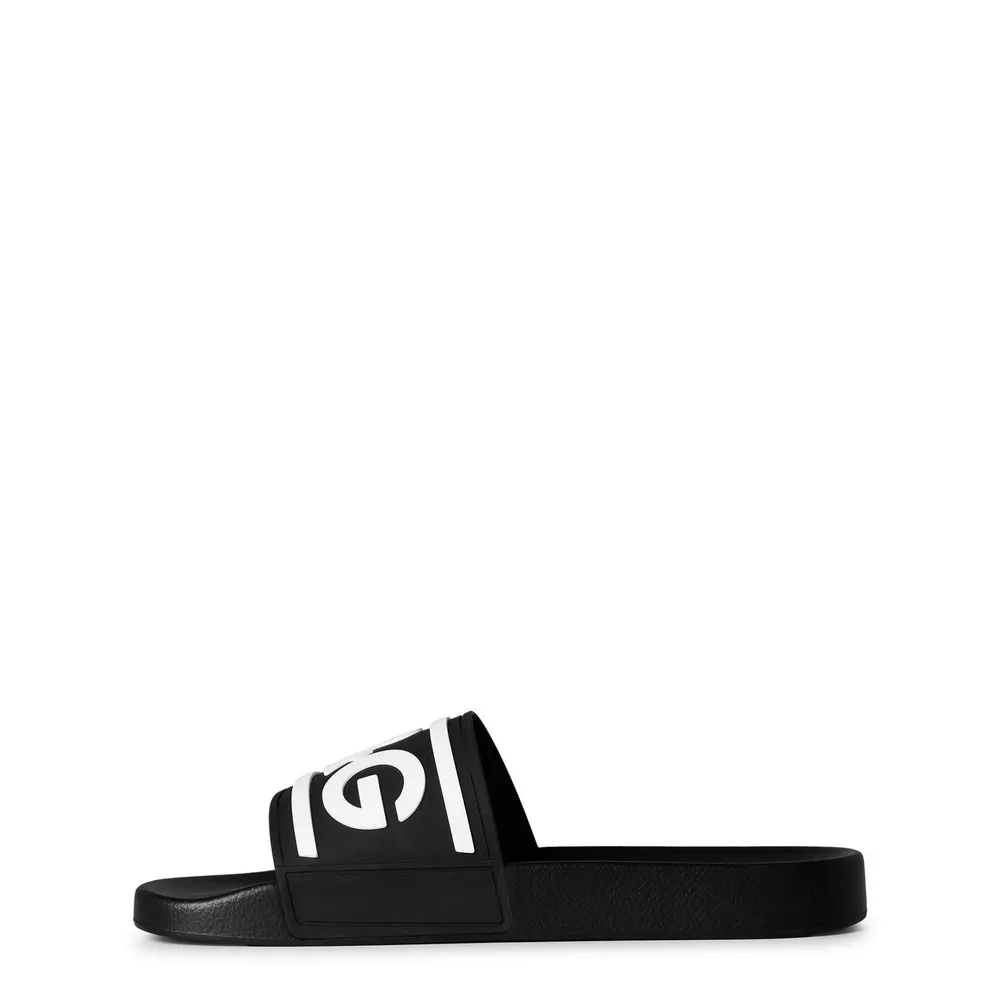 Dolce and Gabbana Men's Monogram Rubber Slides detail 3