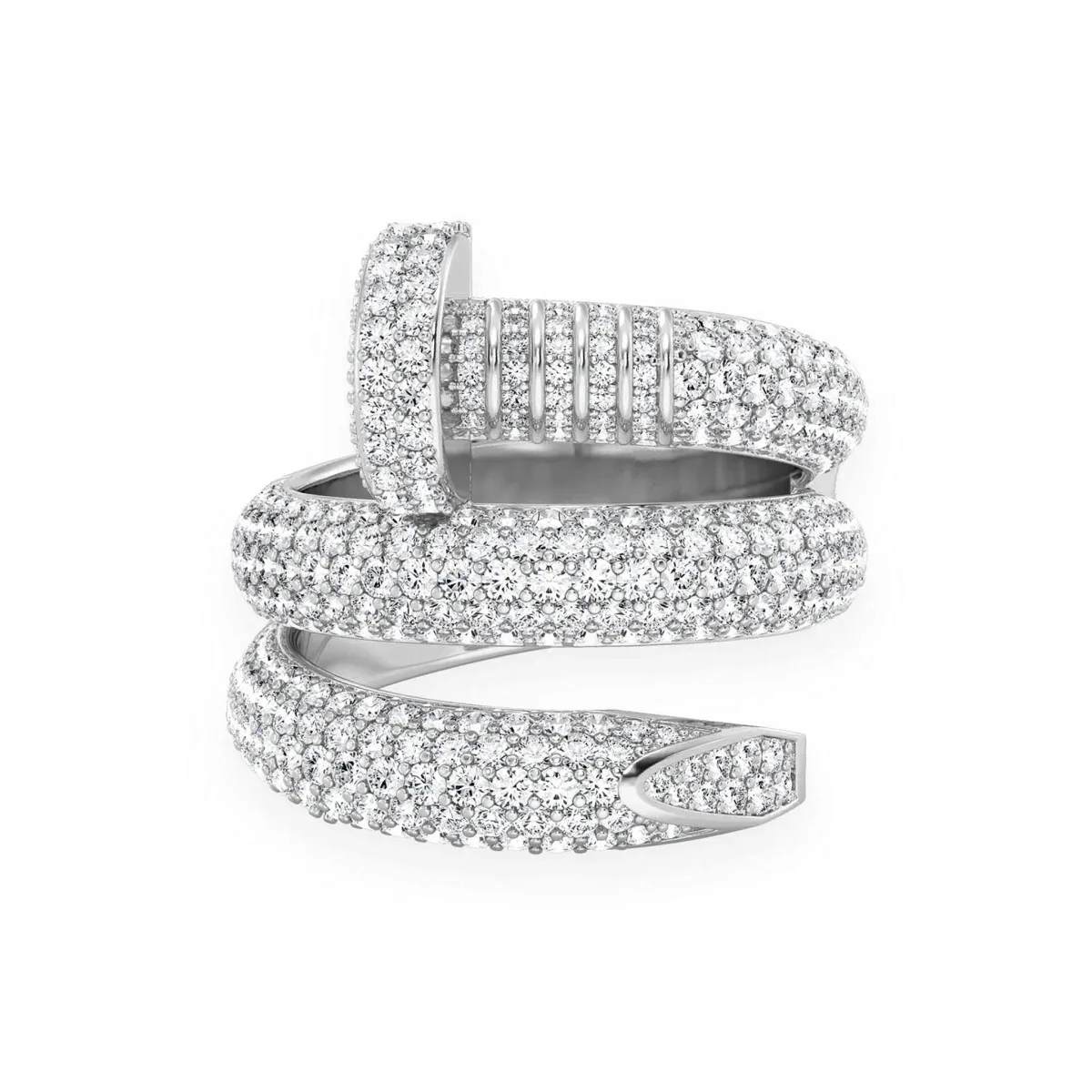 For Him Nail Wrap Around Diamond Ring in White Gold / Natural Diamond – Ring