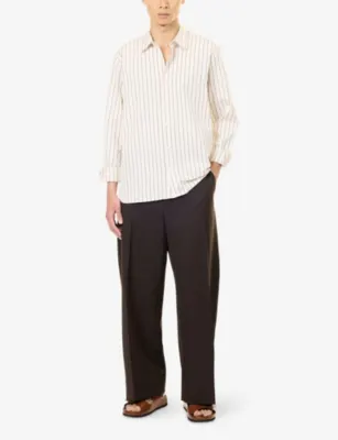 ORLEBAR BROWN Justin Striped Cotton Shirt detail 2
