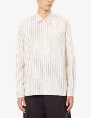 ORLEBAR BROWN Justin Striped Cotton Shirt detail 3