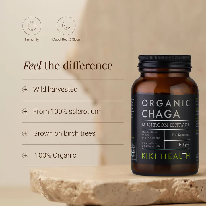 KIKI HEALTH Organic Chaga Mushroom Extract Powder - 50g, additional product view 2