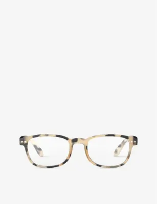 IZIPIZI #B square-framed blue tortoise reading glasses - LIGHT TORTOISE - +1.5 detail 2