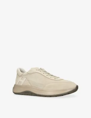 HOGAN Allacciato Suede and Leather Trainers - EUR 42 / 8 UK MEN in BEIGE, additional product view 3
