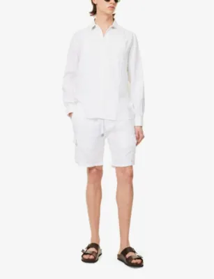 VILEBREQUIN Caroubis logo-embroidered linen shirt detail 2