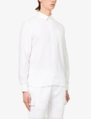 VILEBREQUIN Caroubis logo-embroidered linen shirt detail 3