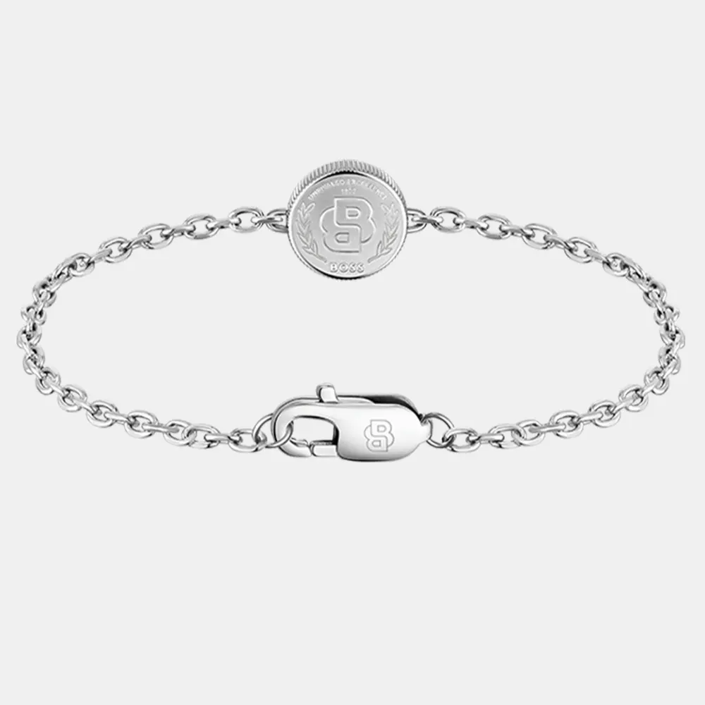 Boss Gents BOSS Double B Medallion Necklace and Bracelet detail 2