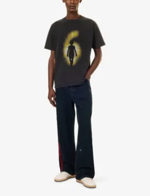 1886 Digital Sense Graphic-Print Cotton T-Shirt in BLACK, additional product view 2