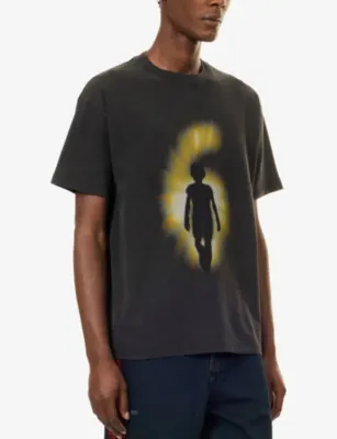 1886 Digital Sense Graphic-Print Cotton T-Shirt in BLACK, additional product view 3