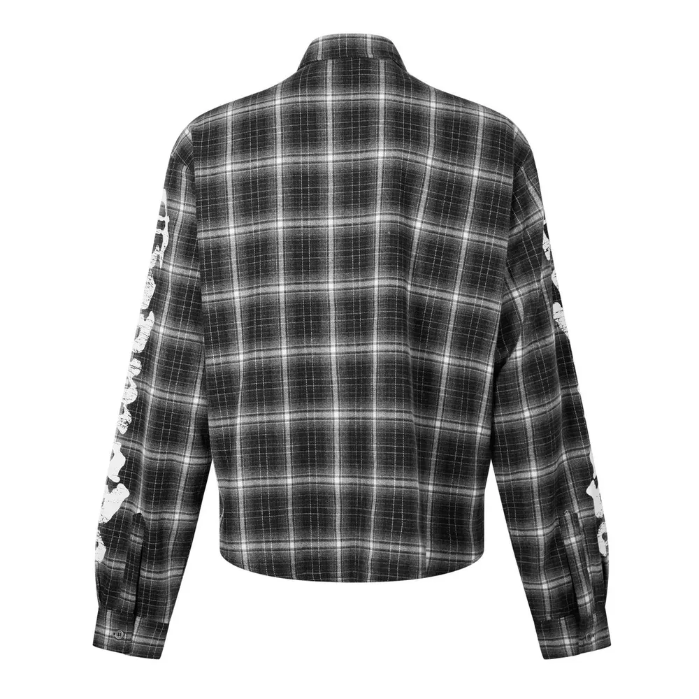 God Made Men's Long Sleeve Patterned Shirt in BLACK/ GREY, additional product view 2