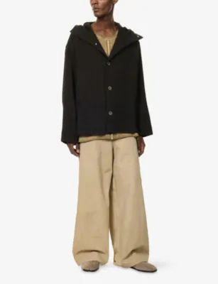 UMA WANG Juto Twill Jacket in BLACK/BROWN, additional product view 2
