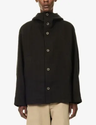 UMA WANG Juto Twill Jacket in BLACK/BROWN, additional product view 3