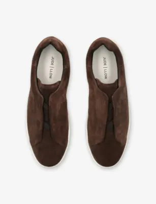 JUDE LLOW Luca Suede Slip-On Trainers - EUR 45 / 11 UK MEN in BROWN/OTH, additional product view 2