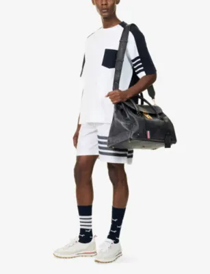 THOM BROWNE Contrast-Panel Oversized Cotton T-Shirt detail 2