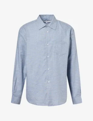 PALMES Serve Check-Print Cotton and Cashmere-Blend Shirt