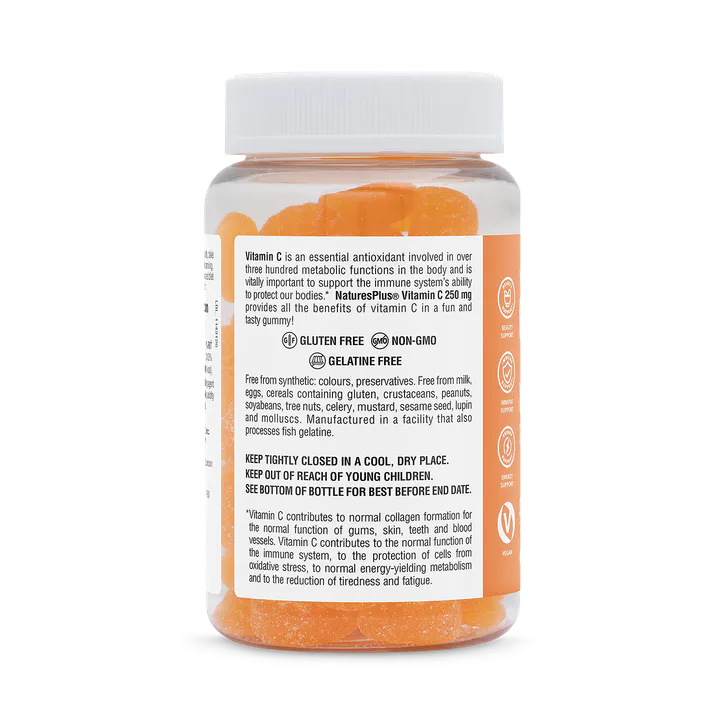 NaturesPlus Vegan Vitamin C 250 MG Orange Flavour 75 Gummies, additional product view 3