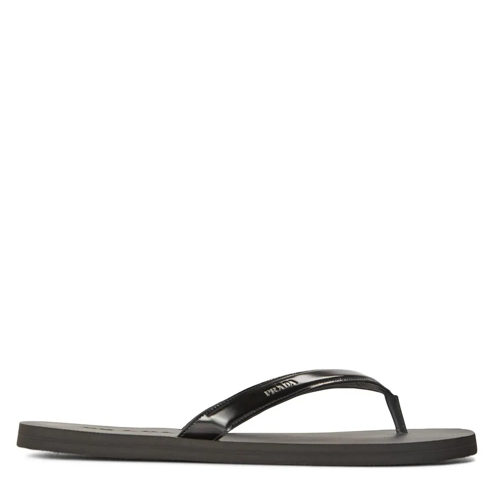 Prada Men's Flip Flops in Black – Footwear